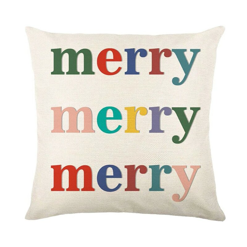 عيد الميلاد ديكور كيس وسادة مربع وسادة غطاء غرفة الطفل ديكورات أريكة رمي المخدة الكرتون نمط رسائل غطاء الوسادة