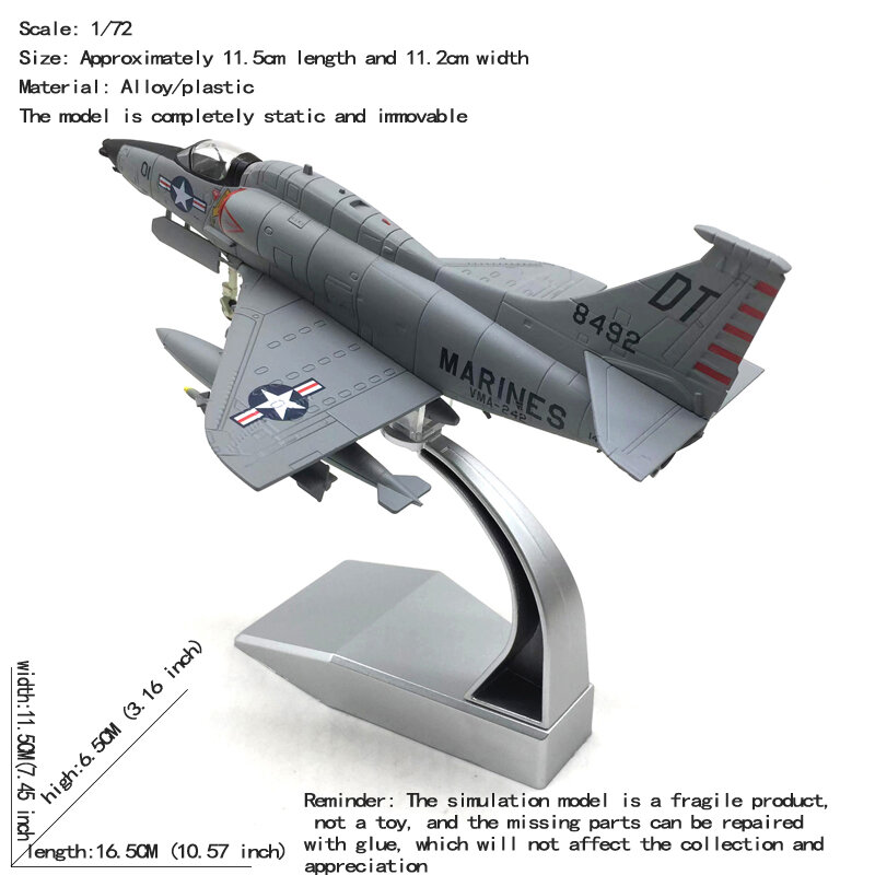 جيسون توتو 1/72 مقياس الولايات المتحدة أدوات للفرق البحرية A-4 Skyhawk مقاتلة دييكاست المعادن الانتهاء نموذج طائرة Skyhawk A-4 انخفاض الشحن