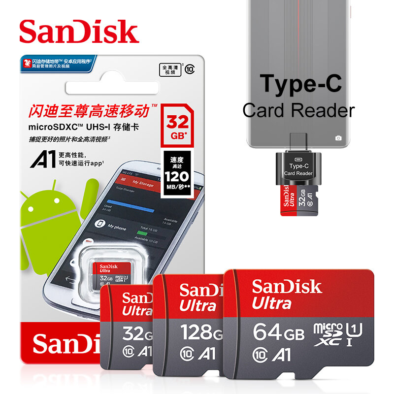 قارئ بطاقة ميكرو ، بطاقة ذاكرة فلاش من النوع C ، GB ، GB ، GB ، 64GB ، 32GB ، 4K Ultra ، Mbps ، الفئة 10