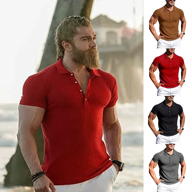 7 ألوان متاحة الرجال تنفس ضئيلة تناسب قميص بولو ، عارضة الأزياء والملابس ، جديد ، حار بيع ، الصيف