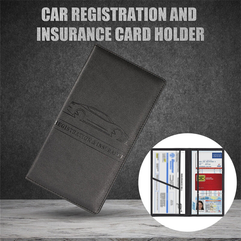2 أنماط متعددة الوظائف تسجيل السيارات التأمين وثائق القيادة بطاقات الائتمان طويل بولي Leather الجلود حامل غطاء حامل مستندات السيارة