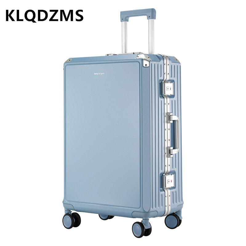 KLQDZMS 20 "22" 24 "26 بوصة عالية الجودة حقيبة الألومنيوم الإطار عربة صندوق الصعود الطالب كلمة السر صندوق المتداول الأمتعة