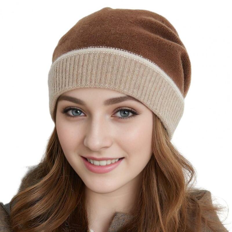 المرأة الربط حماية الأذن كومة محبوك قبعة ، قبعة دافئة ، الخريف ، الشتاء