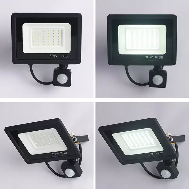 LED الاضواء الكاشفة مع PIR استشعار الحركة ، مصباح الجدار في الهواء الطلق ، معلقة الأضواء ، مقاوم للماء ، IP66 ، 100 واط ، 50 واط ، 30 واط ، 20 واط ، 10 واط ، 220 فولت ، IP66