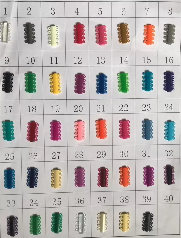 تقويم الأسنان العلاقات الرباط مطاطا ، وحدات ربط متعددة الألوان ، مواد طب الأسنان ، 40 قطعة للكيس الواحد