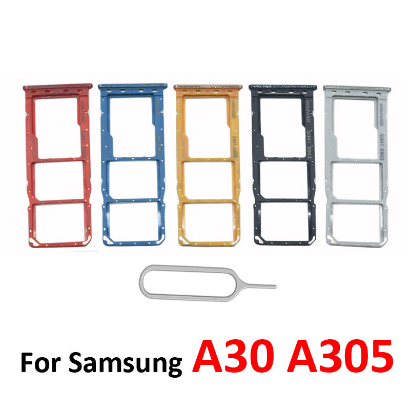 سيم بطاقة صينية حامل أجهزة سامسونج غالاكسي A30 A305 A305F A305FN A305G A305GN الأصلي الهاتف المحمول مايكرو SD فتحة للبطاقات محول