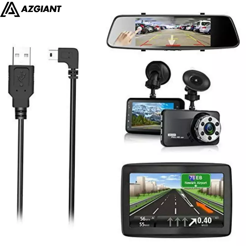كابل شحن USB 2.0 لمركبة Dash Cam ، شاحن سيارة USB صغير ، سلك محول GPS DVR ، مرآة الرؤية الخلفية