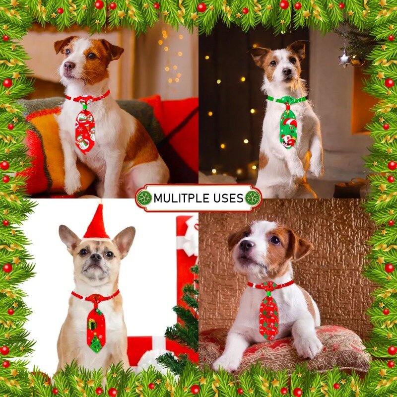 ربطات عيد الميلاد للحيوانات الأليفة ، ربطات العنق الكلب ، اكسسوارات الاستمالة ، الكلاب الصغيرة ، 10 قطعة