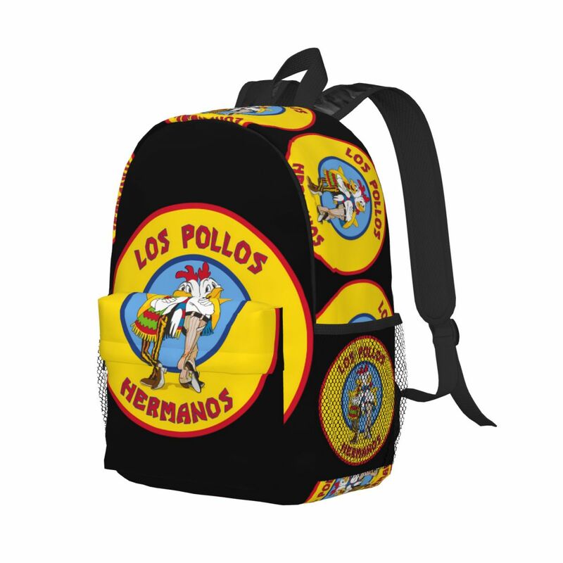 حقيبة ظهر Bad Los Pollos Hermanos ، حقيبة كتب لطلاب المدارس الثانوية ، حقيبة ظهر مكسّرة