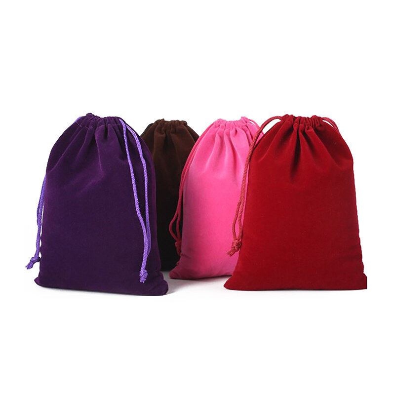 حقيبة الرباط المخملية الملونة ، حقيبة لينة كبيرة ، أداة ماكياج سهلة الحمل ، 1 قطعة