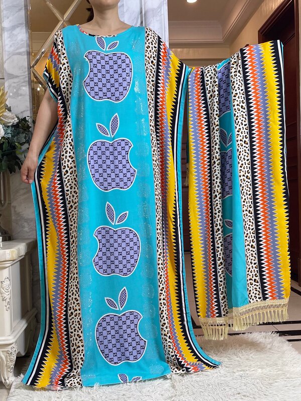 فستان أفريقي بأكمام قصيرة مع وشاح كبير ، مطبوع عليه زهور ، قطن طويل ، طويل ، كاجوال ، عباية فضفاضة ، أنيق ، سيدة ، صيف ، تخفيضات كبيرة ،