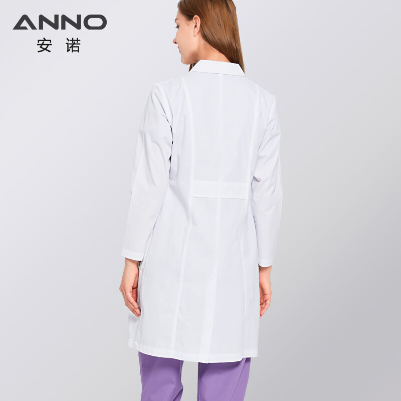 ANNO معطف أبيض للمختبر الحمل زي طبيب الأمومة الزي أبلى الملابس الطبية الحوامل عيادة الصيدلة الشاملة ثوب