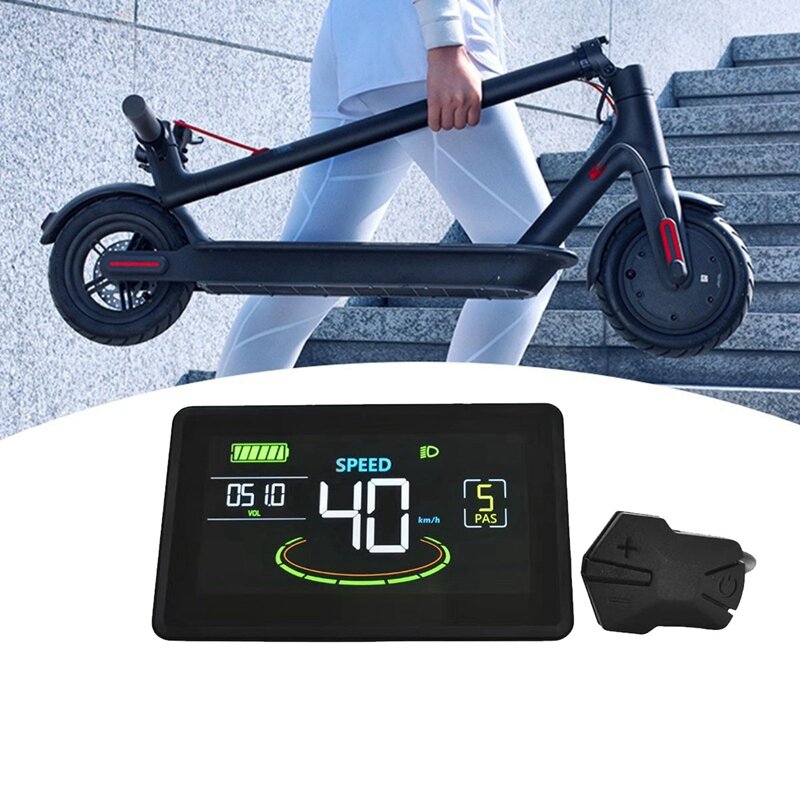 الدراجة الكهربائية H6C شاشة عرض LCD متر 24 فولت-60 فولت E سكوتر شاشة LCD ملونة مع USB UART لأجزاء الدراجة الكهربائية (6PIN)