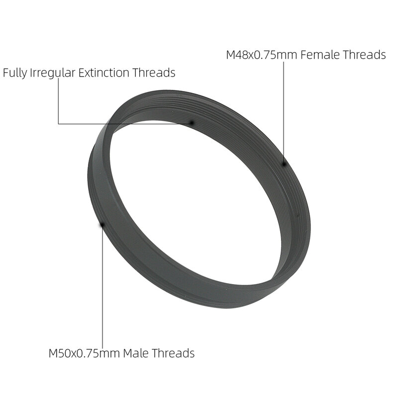 EYSDON M50 ذكر إلى M48 أنثى المواضيع T-حلقة محول M50 * 0.75 مللي متر تحويل إلى M48 * 0.75 مللي متر تلسكوب مرآة محول المواضيع تحويل