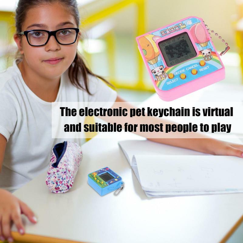 الظاهري الحيوانات الأليفة المفاتيح للأطفال الظاهري الإلكترونية الرقمية الحيوانات الأليفة المفاتيح الحنين الحيوانات الأليفة مفتاح سلسلة 90s يده الألعاب الإلكترونية