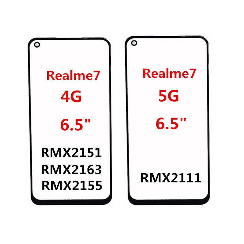3 قطعة/الوحدة الشاشة الأمامية ل Realme 5 5i 5s برو 6 6i 6S 7 7i 7Pro 8 8 برو لوحة اللمس LCD عرض خارج الزجاج استبدال أجزاء OCA