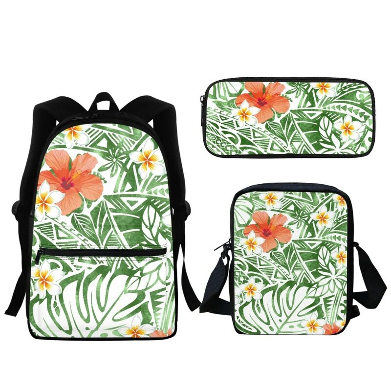 حقيبة مدرسية كلاسيكية مطبوعة بسحاب للأطفال ، تصميم هاواي ، مجموعة حقيبة مدرسية ، حقيبة كتب للطلاب ، حقيبة صغيرة للرسول ، أولاد وبنات ، جديدة
