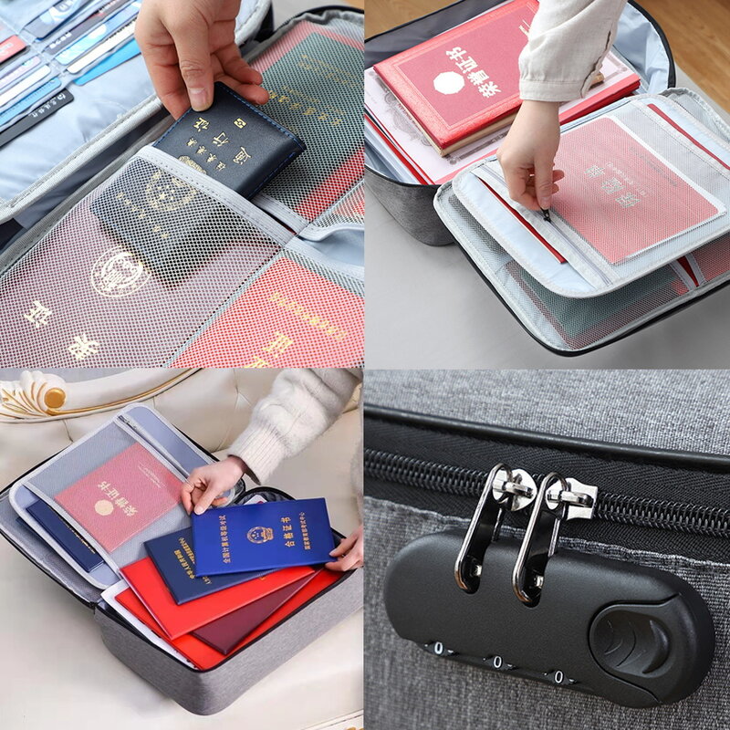 منظم وثائق حقيبة يد كبيرة قابلة للقفل تخزين ملف قفل الأعمال الخصوصية الاشياء السفر أمن الوطن مكافحة سرقة حقائب اليد