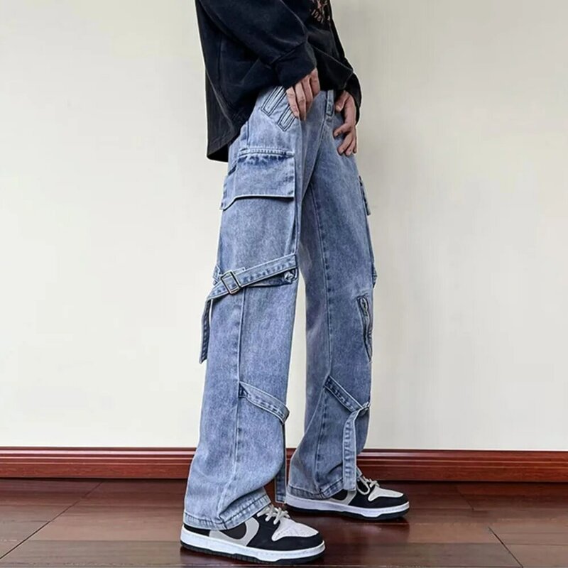 Women's Men's Y2K Clothes Jeans Clothing Cargo Pant Wide Leg Flared Denim Pants Streetwear Baggy Jeans Straight Trousers For Men