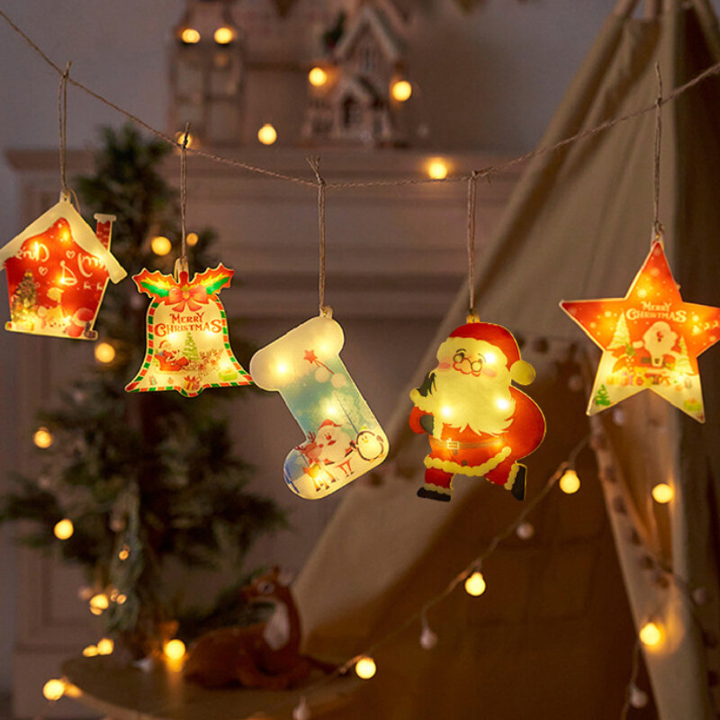 سانتا كلوز نافذة معلقة أضواء ، عيد الميلاد LED ضوء ، ندفة الثلج ، السنة الجديدة ، حفل زفاف الديكور