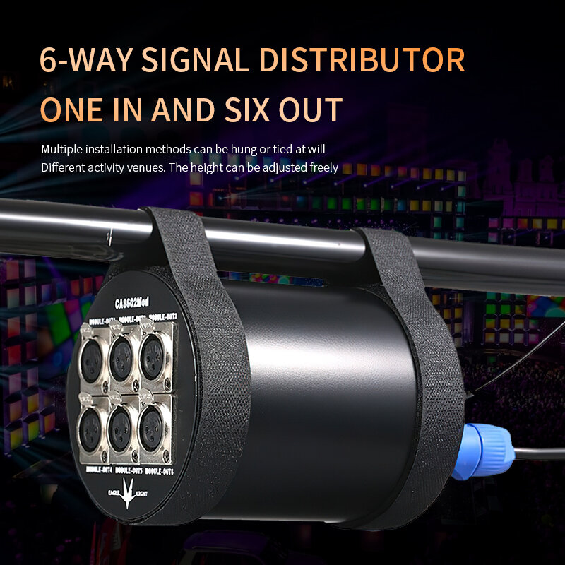 6 قناة إشارة الناتج الخائن DMX512 3-pin القياسية مكبر صوت أحادي DJ ديسكو مرحلة التحكم في الإضاءة