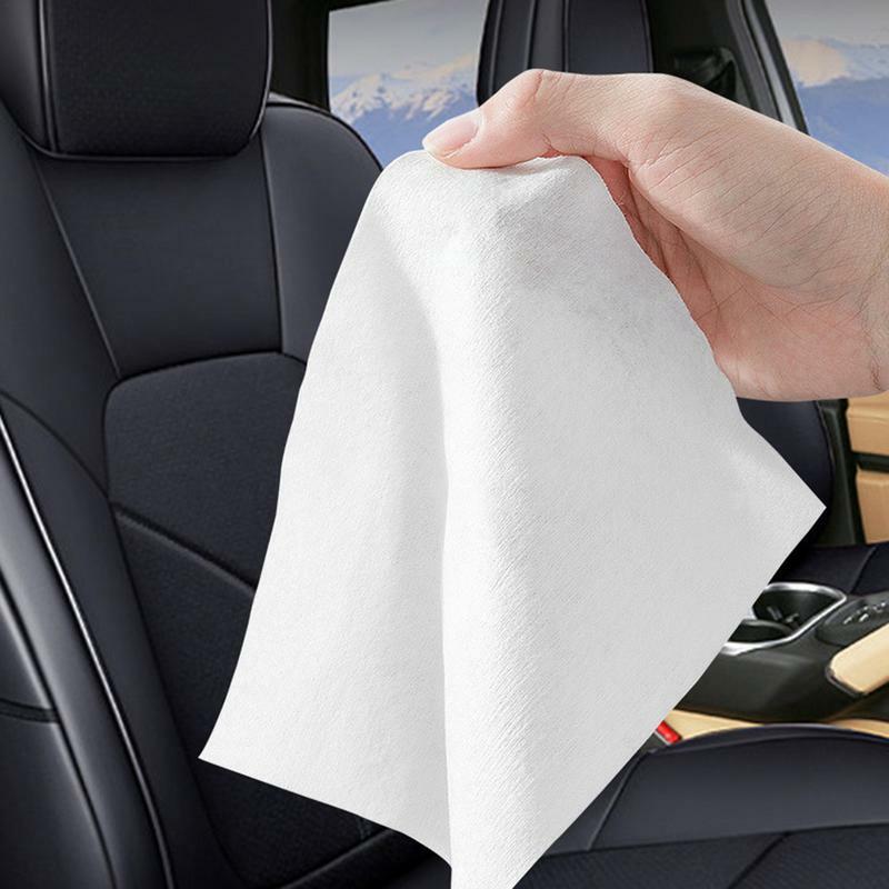 مناديل تنظيف جلد السيارة الداخلية ، مقعد لوحة عدادات السيارة متعدد الوظائف ، غير منسوج