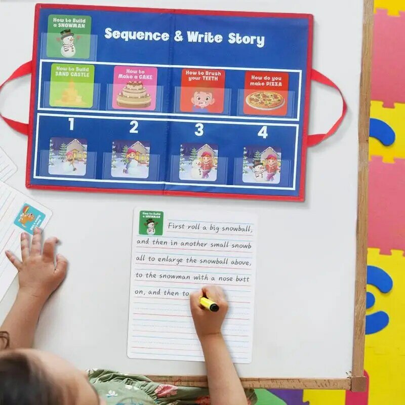 بطاقات سرد القصص لرواية القصص بناء الجملة للأطفال المجتمع المساعد تسلسل جيب الرسم البياني بطاقات التعليمية