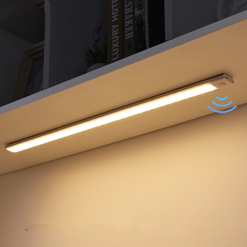 رقيقة جدا استشعار الحركة تحت خزانة أضواء لاسلكية LED ضوء USB قابلة للشحن للمطبخ خزانة غرفة نوم إضاءة الخزانة