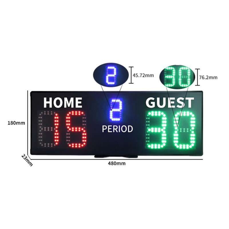 لوحة تسجيل إلكترونية لكرة السلة والبلياردو ، محمولة ، مطابقة ، LED ، مسافة مرئية ، 21 متر