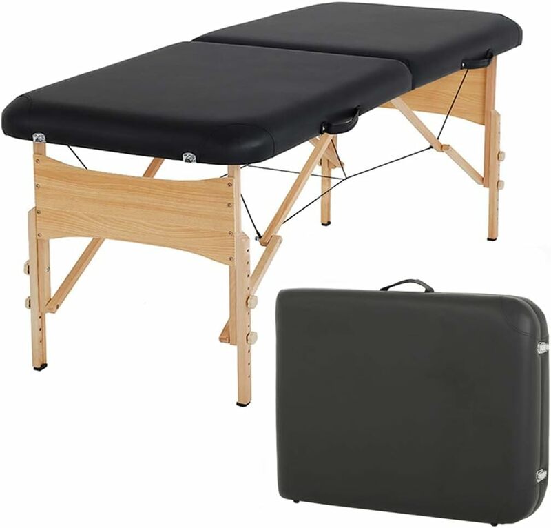 طاولة تدليك قابلة للتعديل مع حقيبة حمل ، سرير تدليك ، سرير سبا ، سرير صالون محمول ، ارتفاع 73 "، طيتين