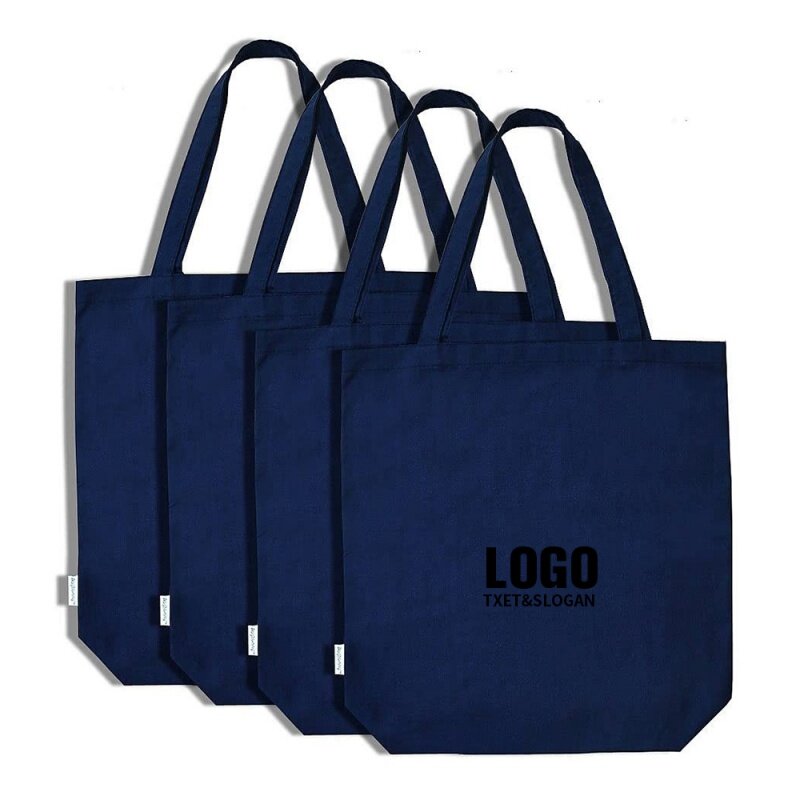حقيبة حمل قماش قطنية صديقة للبيئة مع جيب وسحاب ، شعار مخصص ، حجم OEM والطباعة