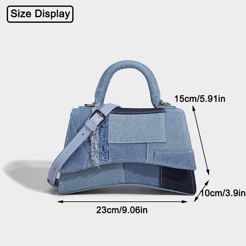 حقيبة كتف جينز من JIOMAY للنساء ، حقائب يد بتصميم مرقعة ، محفظة كروس بودي متعددة الوظائف ، محفظة عملات معدنية ، موضة جديدة