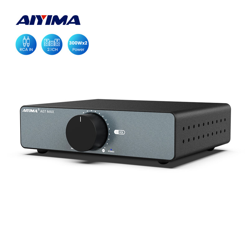 AIYIMA-A07 ماكس السلطة مكبر للصوت ، الصوت المنزلي ، الفئة D ، 2 قناة ، Bridgeable مونو ، 600 واط ، 300 واط ، X2 ، TPA3255