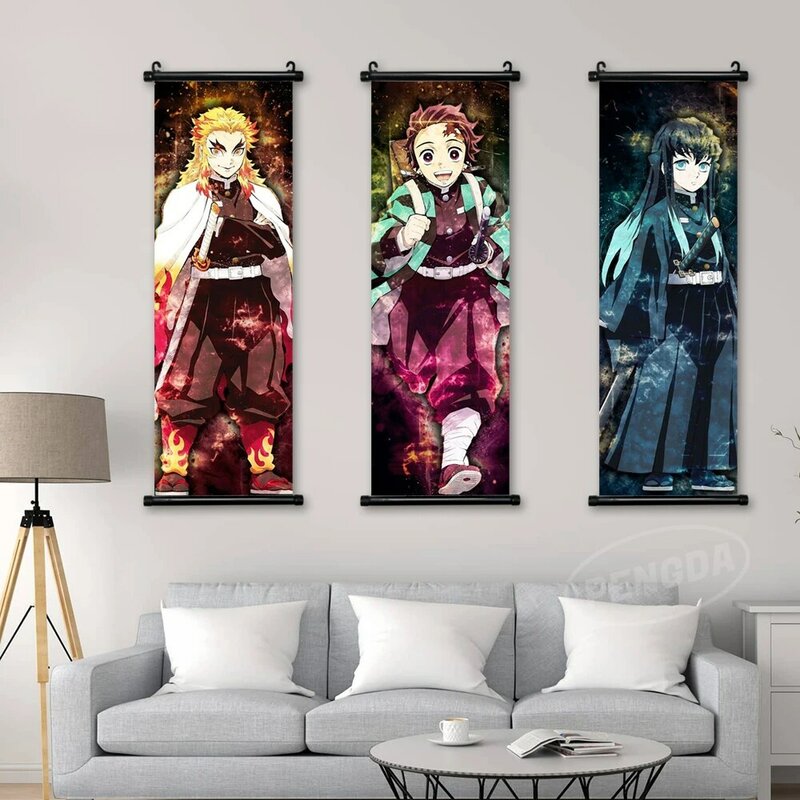 لوحات جدارية انيمي قماشية شيطان صور كامادو تانجيرو لوحات رينغوكو كيجورو مطبوعة ملصقات معلقة ديكور منزلي