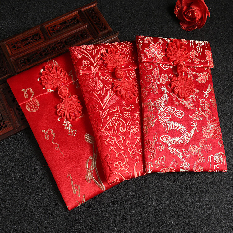 1 قطعة الحزم الحمراء القماش المال المغلف حفلة هدية الصين الربيع مهرجان أطيب التمنيات الزفاف الصيني السنة الجديدة الحزم الحمراء