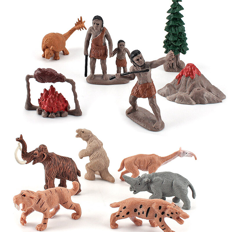 محاكاة التطور البشري للإنسان البدائية الإنسان ما قبل التاريخ الحياة و نماذج للحيوانات التاريخية التعليمية تمثال لعبة طفل هدية