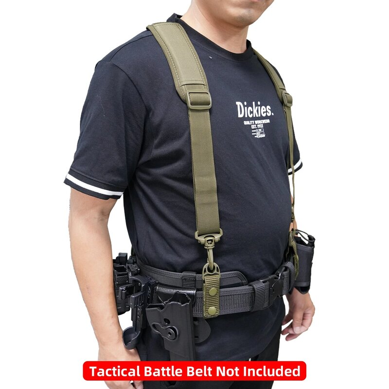 حزام حمّالات تكتيكي للرجال مقاس 1.5 بوصة وحمالات شرطة وحمالات للرجال لحمل المهام