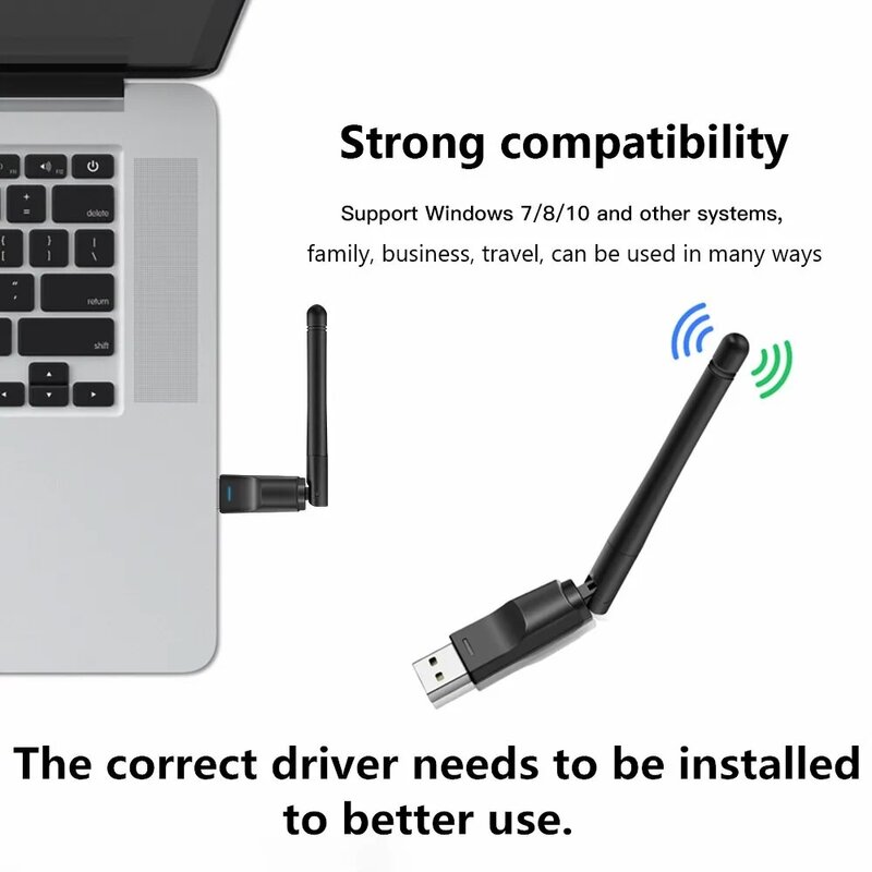 محول واي فاي USB صغير MT7601 ، بطاقة شبكة لاسلكية 2.4GHz ، 802.11 b /g/n ، دونغل LAN لصندوق فك التشفير ، 150Mbps ، RTL8188