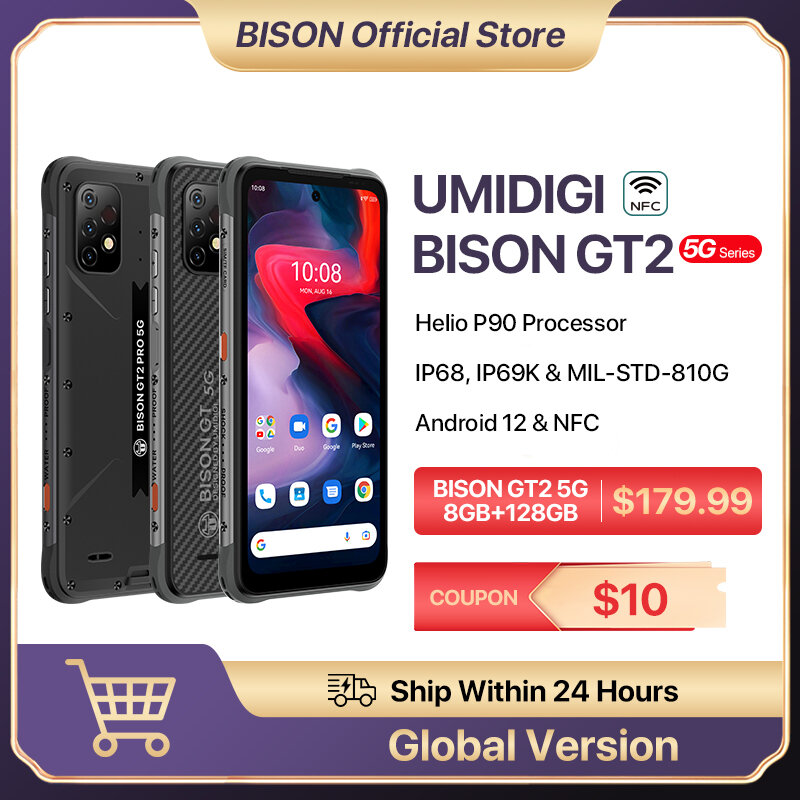 UMIDIGI BISON GT2 5G IP68 أندرويد 12 الهاتف الذكي وعرة الأبعاد 900 6.5 "FHD + 64MP كاميرا 6150mAh بطارية 90HZ NFC الهواتف الذكية
