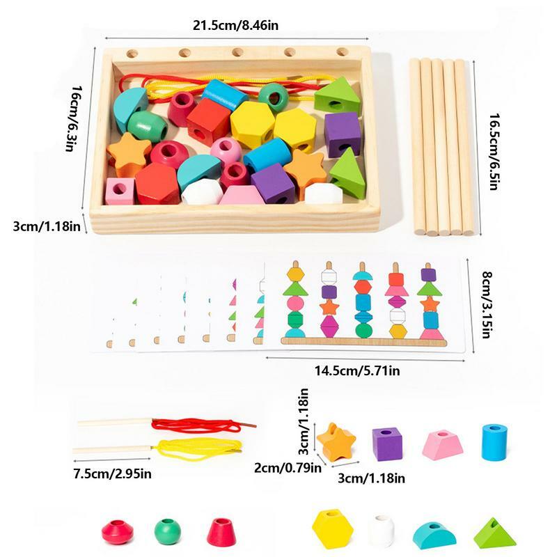 مونتيسوري التعليمية لون شكل لعبة فارز ، التراص كتل خشبية اللعب ، لغز نشاط التعلم المبكر