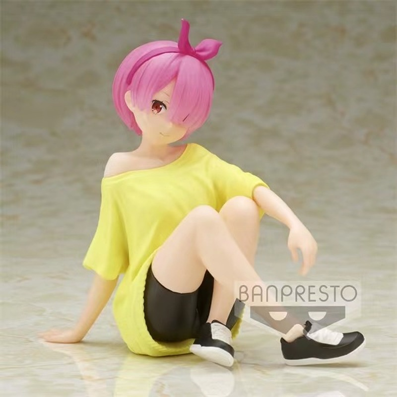 Bandai Original Banpresto Re:Life In A Different World From Zero Sportswear Ram Anime Action Figures Toys for Boys Girls Kids