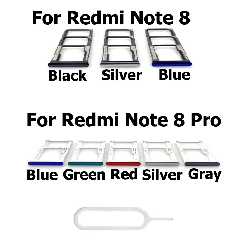 سيم حامل صينية ل شاومي Redmi نوت 8 Sd بطاقة صينية فتحة حامل محول المقبس ل Redmi نوت 8 برو إصلاح أجزاء