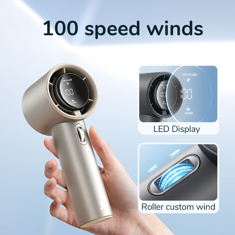 JISULIFE-مروحة يدوية خالية من الشفرة محمولة ، 100 سرعات الرياح ، مروحة صغيرة محمولة باليد ، مراوح شخصية قابلة لإعادة الشحن USB ، مروحة كهربائية للرموش