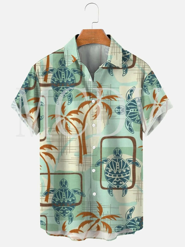 السلاحف المحيط هاواي ثلاثية الأبعاد في جميع أنحاء مطبوعة هاواي قميص الرجال للنساء عادية تنفس هاواي قصيرة الأكمام قميص
