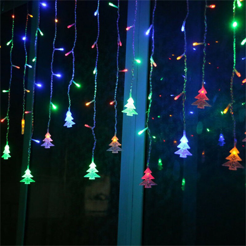 أضواء عيد الميلاد الاتحاد الأوروبي 220 فولت شجرة عيد الميلاد مصباح LED سلسلة أضواء الديكور للمنزل داخلي الزفاف Led الستار أضواء تزيين في العطلة