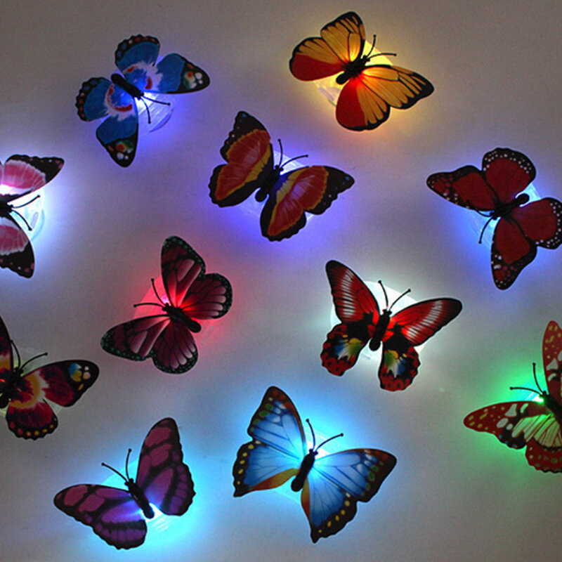 إضاءة ليلية ثلاثية الأبعاد مضيئة على شكل فراشة ، لعبة إبداعية ، ملونة ، مضيئة ، ليد معجون ، الأكثر مبيعًا