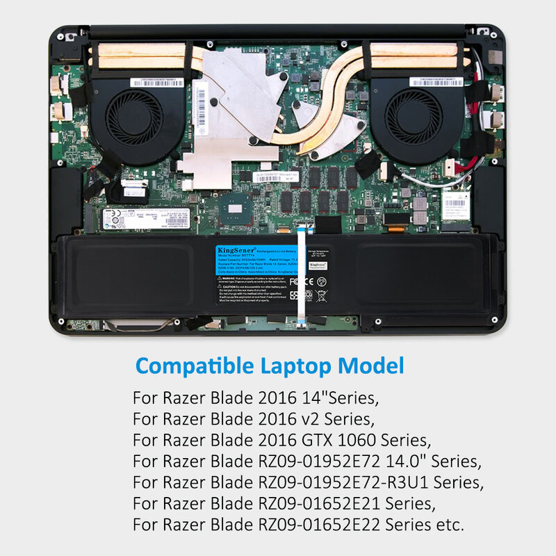 KingSener BETTY4 بطارية كمبيوتر محمول ل Razer بليد 2016 14 "V2 سلسلة RZ09-0195 RZ09-0165 RZ09-01953E72 RZ09-01953E71