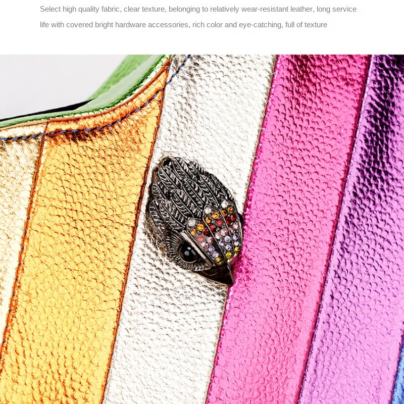 حقيبة كروت جيجر جديدة للكتف بتصميم متباين بألوان قوس قزح حقيبة كروس حقيبة يد نسائية بتصميم ماركة بريطانية مواكبة للموضة
