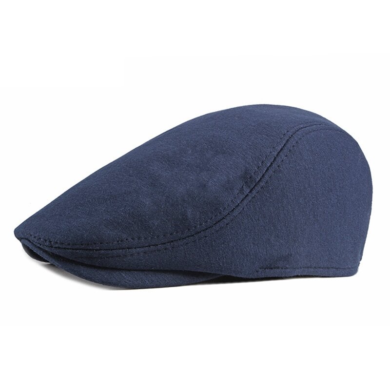 قبعة قطنية نقية أحادية اللون ، قمة ناعمة ، قبعة Newsboy غير رسمية ، قبعة فنية عتيقة