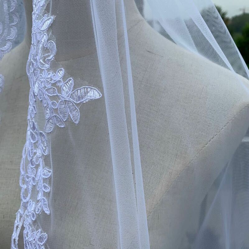 طبقة واحدة الدانتيل الحجاب قصيرة الإناث الكورية نمط فستان الزفاف الحجاب اكسسوارات مبيعات المصنع مباشرة